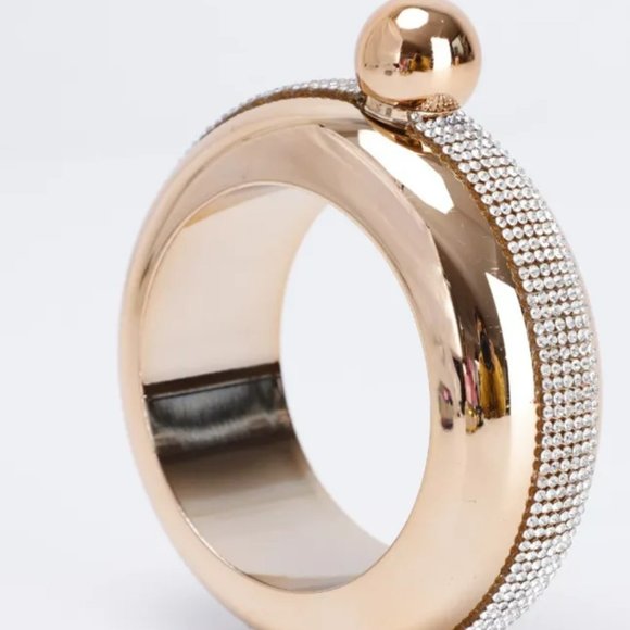 Rose Gold Bracelet Flask with Rhinestones For The Ladies! - Picture 1 of 5